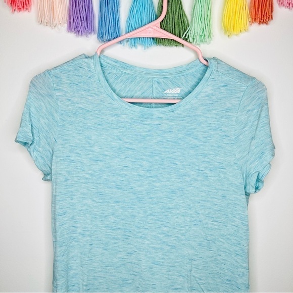 Avia Blue Short Sleeve Athletic Work Out Running Yoga Gym Shirt Size Extra Small - Picture 3 of 9